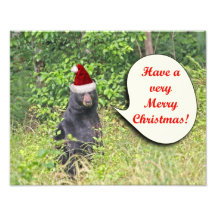 Santa Bear Wishing You a Merry Christmas Art Photo