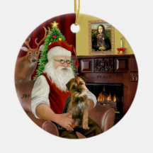 Santa - Border Terrier 1 Ornament