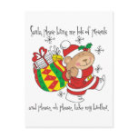 Santa Bring Me Lots of Presents & Take My Brother Post Cards