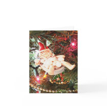 Santa Bubble Bath Ornament Greeting Card