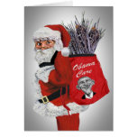 Santa Carring Obama Care Bag Greeting Cards