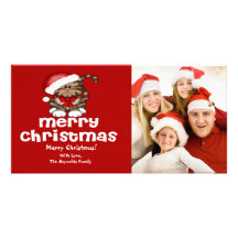 Santa Cat Christmas Photo Card