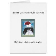 Santa Chin is coming to town Greeting Cards