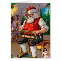 Santa Christmas Card With Matching Postage