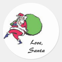 Santa Christmas gift Tags Stickers