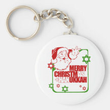 Santa Christmukkah Keychains