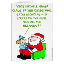 santa claus aliases card