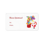 Santa Claus And Gift Box Avery Label