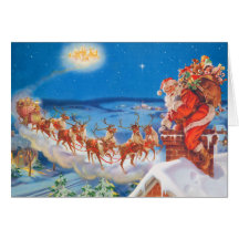 Santa Claus and his Mighty Reindeer Greeting Card