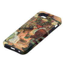 Santa Claus and Sleeping Children by the Fireplace iPhone 5 Cases