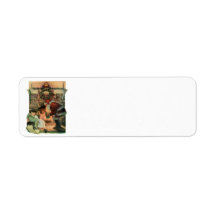 Santa Claus and Sleeping Children by the Fireplace Return Address Labels