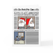 Santa Claus Arrested Christmas Card