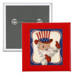 Santa Claus as Uncle Sam Pinback Buttons