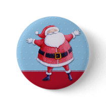 Santa Claus blue Button