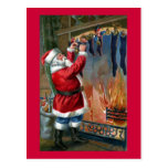 Santa Claus Busy Filling Stockings Post Cards