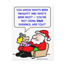 santa claus christmas dna evidence post card