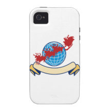 Santa Claus Christmas Globe Reindeer Vibe iPhone 4 Covers