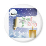 Santa Claus Christmas night and 2010 new year Magnets