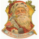 SANTA CLAUS CHRISTMAS ORNAMENT PHOTO CUT OUT
