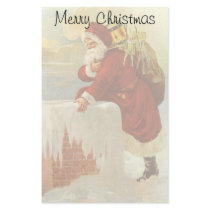 Santa Claus Climbing Down the Chimney with Toys Stationery