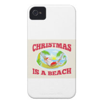 Santa Claus Father Christmas Beach Relaxing iPhone 4 Cover