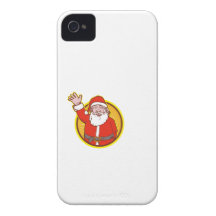 Santa Claus Father Christmas Cartoon iPhone 4 Case-Mate Case