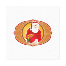 Santa Claus Father Christmas Retro Canvas Prints
