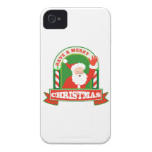 Santa Claus Father Christmas Retro Case-Mate iPhone 4 Case