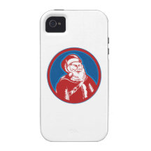 Santa Claus Father Christmas Retro iPhone 4/4S Covers