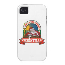 Santa Claus Father Christmas Writing Letter Vibe iPhone 4 Cover