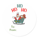 Santa Claus Gift Tags Round Sticker