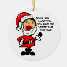 Santa Claus Good List Christmas Tree Ornaments