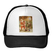 Santa Claus in his North Pole Reindeer Stables Trucker Hat