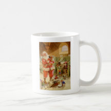 Santa Claus in his North Pole Reindeer Stables Coffee Mug