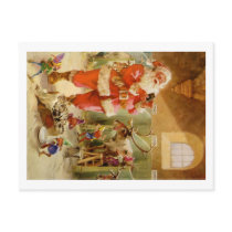 Santa Claus in his North Pole Reindeer Stables Post Card
