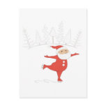 Santa Claus is ice skating POSTCARD