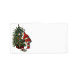 Santa Claus Lighting Candles on the Christmas Tree Custom Address Labels