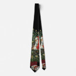 Santa Claus Lighting Candles on the Christmas Tree Custom Ties