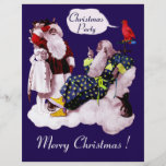 SANTA CLAUS ,LITTLE ANGEL & MERLIN Christmas Party Flyers