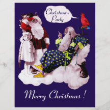 SANTA CLAUS ,LITTLE ANGEL & MERLIN Christmas Party Flyers