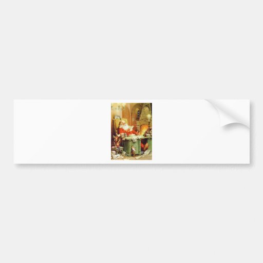 Santa Claus Making a List, Checking It Twice Bumper Stickers