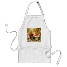 Santa Claus Making His List, Checking It Twice Aprons