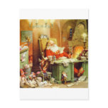 Santa Claus Making His List, Checking It Twice Postcards