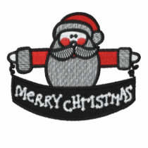 Santa Claus Merry Christmas embroidered mens shirt Polo Shirt