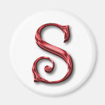 Santa Claus Monogram Initial Holidays Christmas Fridge Magnets