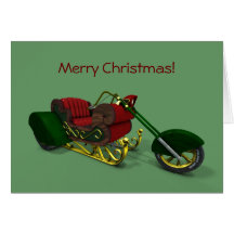 Santa Claus Motor Trike Sledge Card