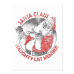 Santa Claus Naughty List Member Post Card