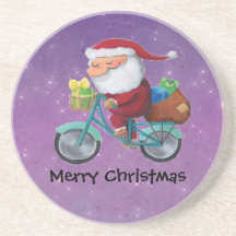 Santa Claus on Bicycle Coaster