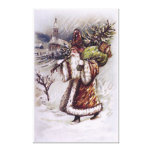 Santa Claus on the Way Stretched Canvas Print