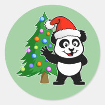 Santa Claus Panda Stickers